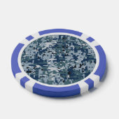 Lot De Jeton De Poker Conception de camouflage numérique bleu marine (Simple)
