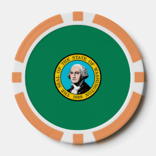 Lot De Jeton De Poker Conception de drapeau de l'état de Washington
