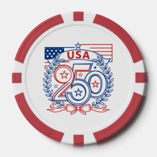Lot De Jeton De Poker Conception de l'emblème de l'anniversaire patrioti