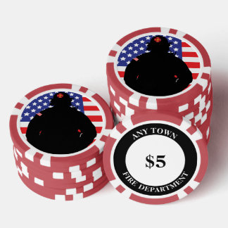 Lot De Jeton De Poker Conception du drapeau de pompier patriotique