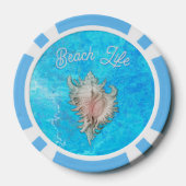 Lot De Jeton De Poker Conch Shell "Beach Life" (Verso)