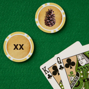 Lot De Jeton De Poker Cône de pin sur papier vintage