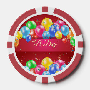 Lot De Jeton De Poker Configuration d'anniversaire de jour B