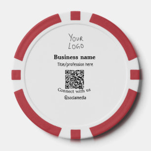 Lot De Jeton De Poker Connectez-vous avec nous logo entreprise QR nom de
