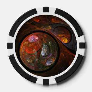 Lot De Jeton De Poker Connexion fluide Art abstrait cosmique moderne