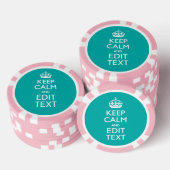 Lot De Jeton De Poker Conserver Le Calme Et Votre Texte Accent Turquoise (Empiler)