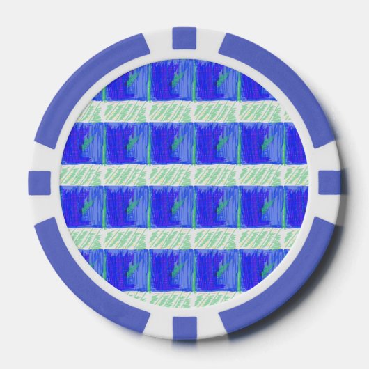Lot De Jeton De Poker Coolest Blue Nautical Abstract (Recto)