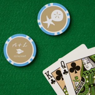 Lot De Jeton De Poker Coquillages d'été dans le sable