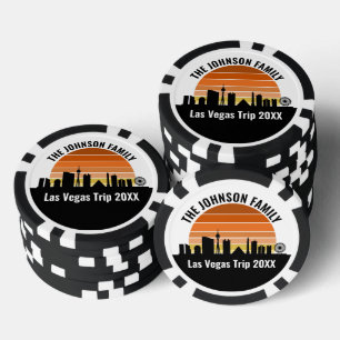 Lot De Jeton De Poker Coucher de soleil sur le Strip de Las Vegas - Fête