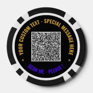 Lot De Jeton De Poker Couleur Code QR Chips de Poker Texte Personnalisé