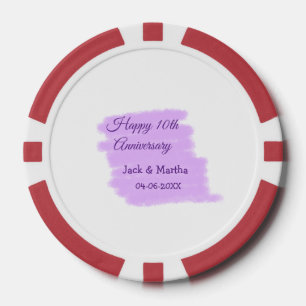 Lot De Jeton De Poker Couleur d'eau violet éclaboussure moderne 10e anni