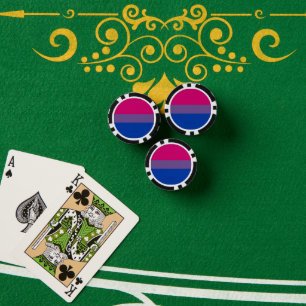 Lot De Jeton De Poker Couleurs du drapeau de fierté bisexuelle de Slippe
