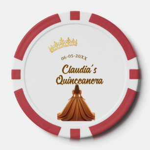Lot De Jeton De Poker Couronne de princesse orange pour quinceanera anni