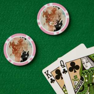 Lot De Jeton De Poker Cowgirl Cowhal Floral Deer Antlers
