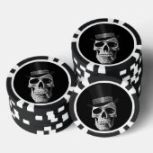 Lot De Jeton De Poker Crâne de chapeau supérieur (Empiler)