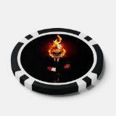 Lot De Jeton De Poker Crâne en feu (Simple)