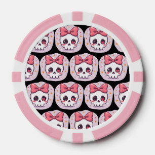 Lot De Jeton De Poker Crâne Goth Pastel Mignon avec Nœud