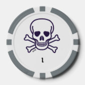 Lot De Jeton De Poker Crâne n os 1 puce de poker rayé gris (Recto)