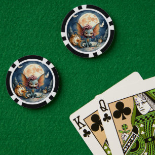 Lot De Jeton De Poker Créature de Fantaisie Mignonne au Clair de Lune