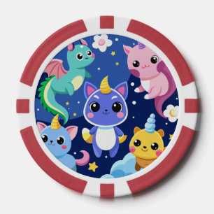 Lot De Jeton De Poker Créatures de l'Imaginaire de Kawaii