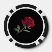Lot De Jeton De Poker Crimson sur l'ébène : La rose rouge unique, (Verso)