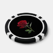 Lot De Jeton De Poker Crimson sur l'ébène : La rose rouge unique, (Simple)