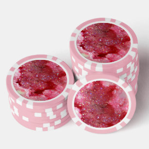 Lot De Jeton De Poker Cristaux de Fée Rose Tombés