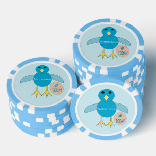 Lot De Jeton De Poker Custom Blue Birthday Boy Chick