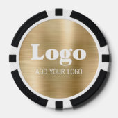 Lot De Jeton De Poker Custom Business Logo Gold Metallic (Recto)
