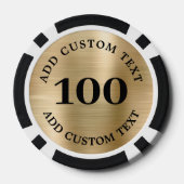 Lot De Jeton De Poker Custom Gold Metal Style Business Logo 100 Numbered (Verso)