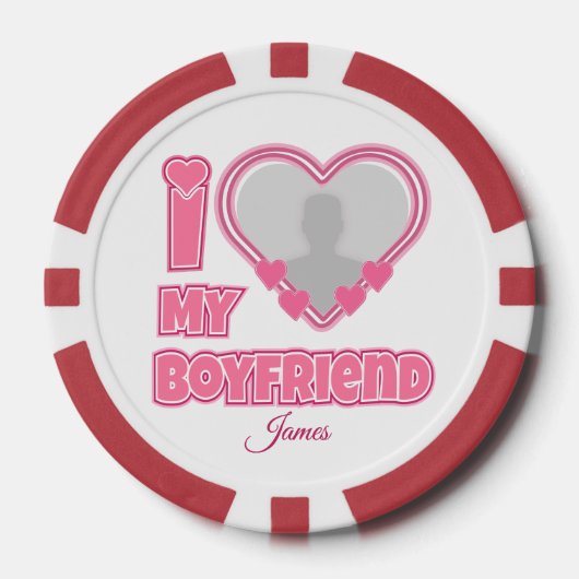 Lot De Jeton De Poker Custom I Love My Boyfriend - Ajouter photo et nom (Recto)