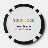 Lot De Jeton De Poker Custom Inline Business Logo, Name, Website (Verso)