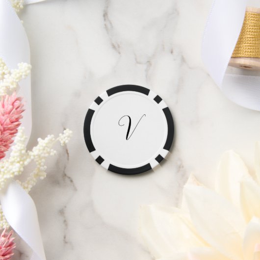 Lot De Jeton De Poker Custom monogram script initial (Mariage)