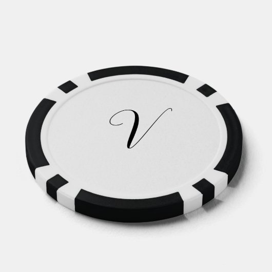 Lot De Jeton De Poker Custom monogram script initial (Simple)