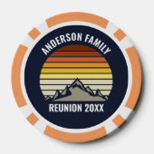 Lot De Jeton De Poker Custom Retro Sunset Mountain Navy Blue (Verso)