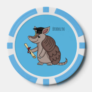 Lot De Jeton De Poker Cute armadillo avec dessin animé de la casquette d