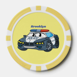 Lot De Jeton De Poker Cute happy police car cartoon illustration