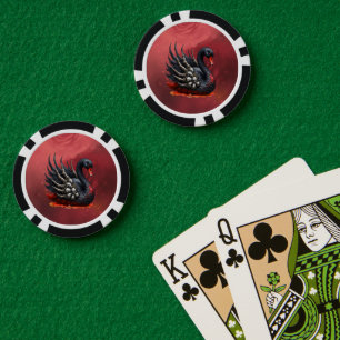 Lot De Jeton De Poker Cygne noir d'os – Élégance gothique 