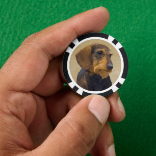 Lot De Jeton De Poker Dachshund (À poils durs) Peinture Chien Art origin