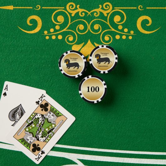 Lot De Jeton De Poker Dachshund Design personnalisé (Table de poker (pile))