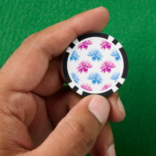 Lot De Jeton De Poker Dahlia Rose, Dahla Bleue, Motif Floral, Fleurs