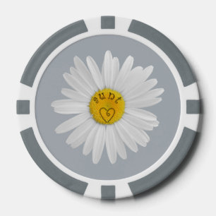 Lot De Jeton De Poker Daisy Flower for Tante Art Personnaliser Arrière -