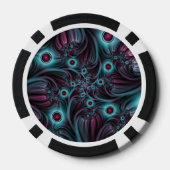 Lot De Jeton De Poker Dans la profondeur Bleu rose Abstrait Fractal Art (Verso)