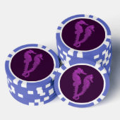 Lot De Jeton De Poker Danse Des Hippocampes (Violet) (Empiler)