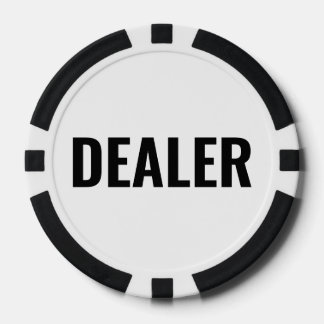 Lot De Jeton De Poker Dealer Simple Black White Text
