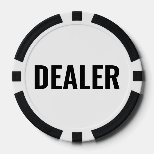 Lot De Jeton De Poker Dealer Simple Black White Text (Recto)