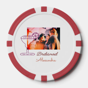 Lot De Jeton De Poker Demoiselle d'honneur ajouter une image nom verre à