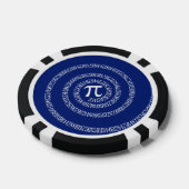 Lot De Jeton De Poker Design Spiral pour Pi sur Navy Blue (Simple)
