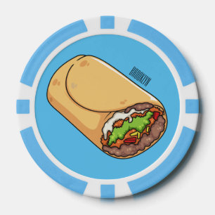 Lot De Jeton De Poker dessin animé de Burrito
