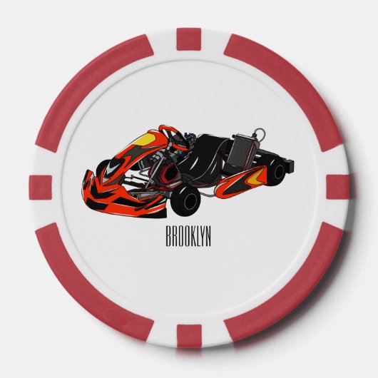 Lot De Jeton De Poker dessin animé de Kart racing (Recto)